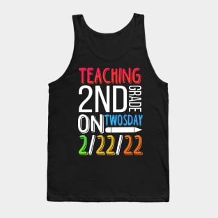 Humorous Teachers Of Twosday Saying Tank Top